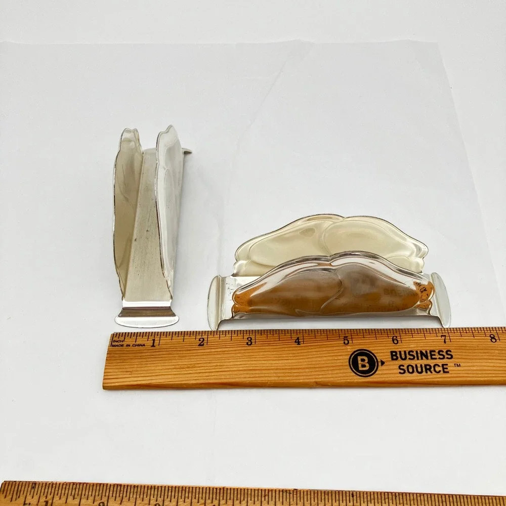WMF Ikora Napkin Holders Set of 2 Silver Tarnish Resistant Germany MCM